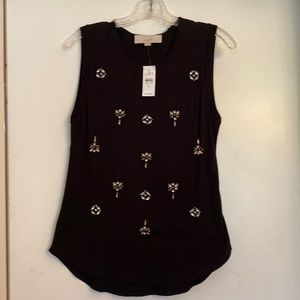 Loft sleeveless dressy top with sparkly embellishments